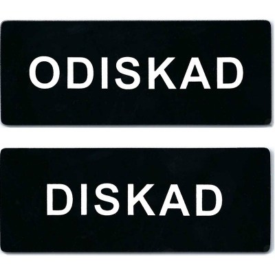 Diskmaskinsskylt magnetisk Diskad Odiskad svart