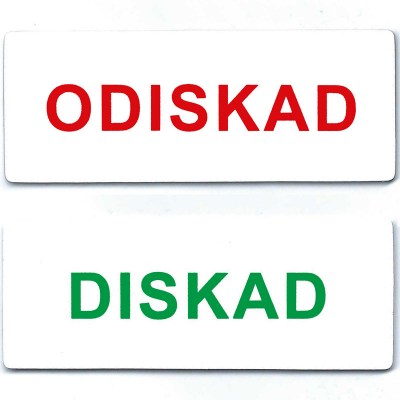 Diskmaskinsskylt Diskmaskinsmagnet Diskad Odiskad Vit med rödgrön text